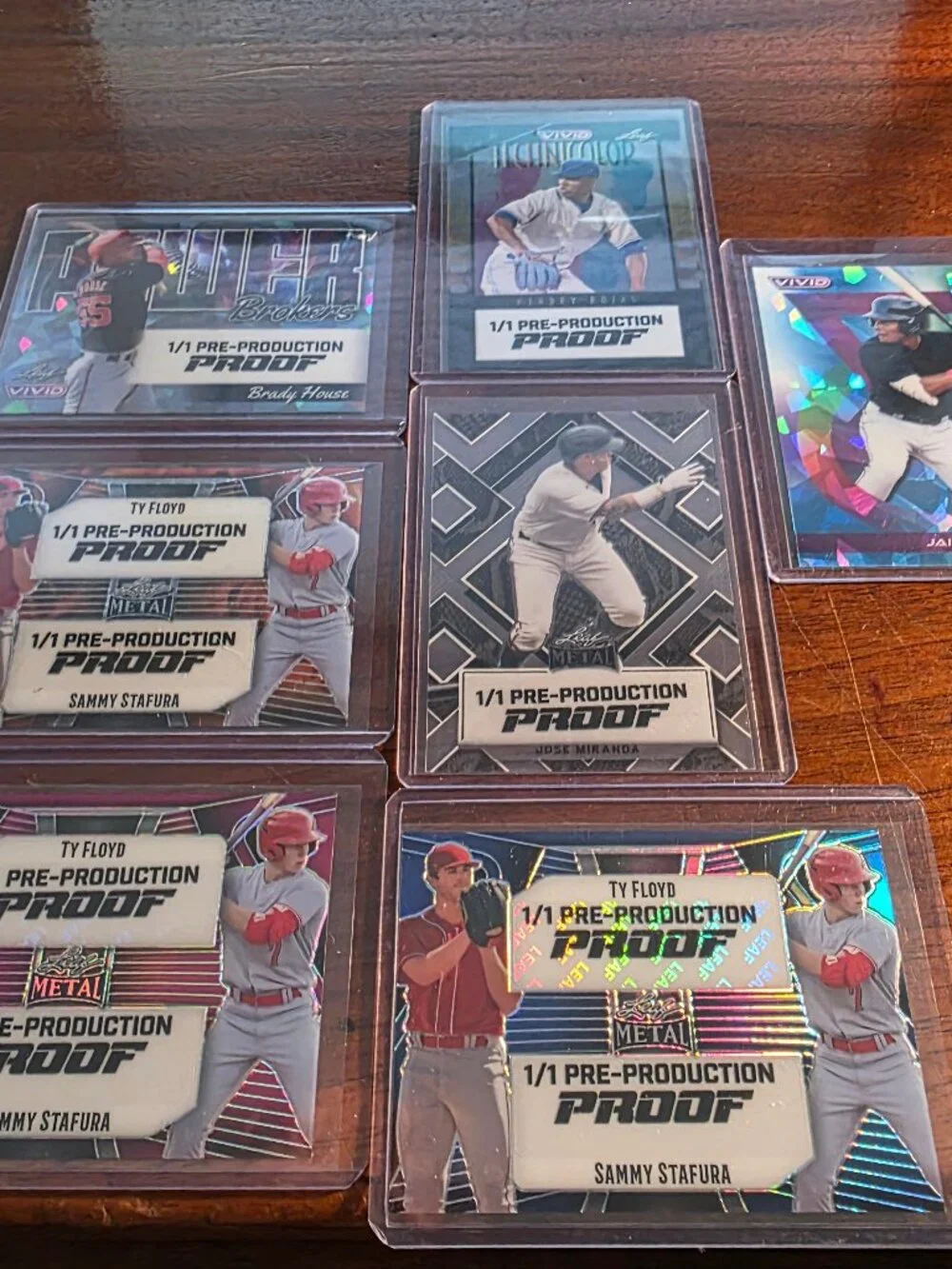 7PC LOT OF NEW STYLE BASEBALL CARDS 1/1 PRE-PRODUCTION PROOF CARDS